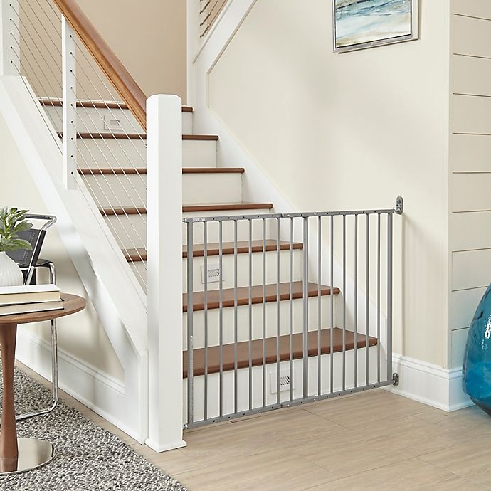 slide 2 of 8, Storkcraft Easy Walk-Thru Metal Safety Gate - Grey, 1 ct