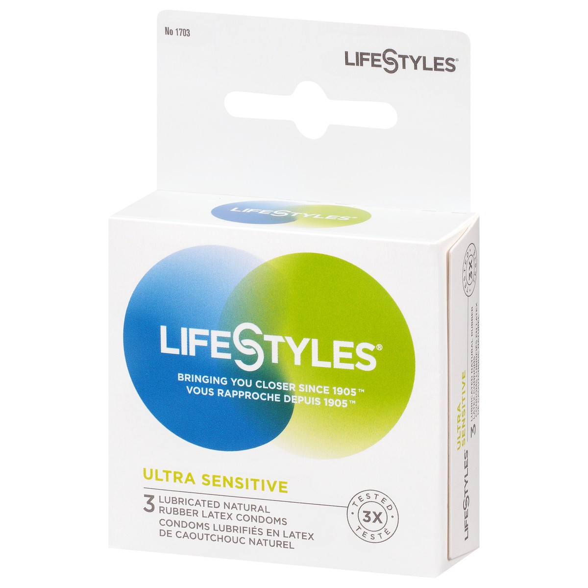 slide 5 of 9, LifeStyles Latex Ultra Sensitive Condoms 3 ea, 3 ct