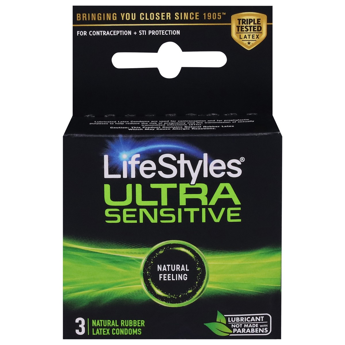 slide 1 of 9, LifeStyles Latex Ultra Sensitive Condoms 3 ea, 3 ct