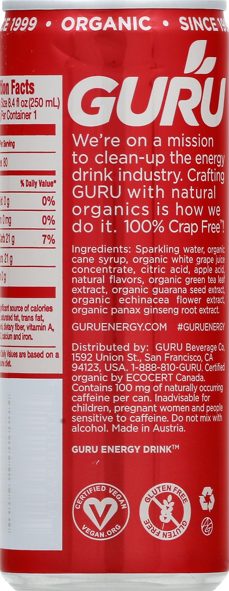 slide 3 of 10, Guru Energy Drink - 8.4 oz, 8.4 oz