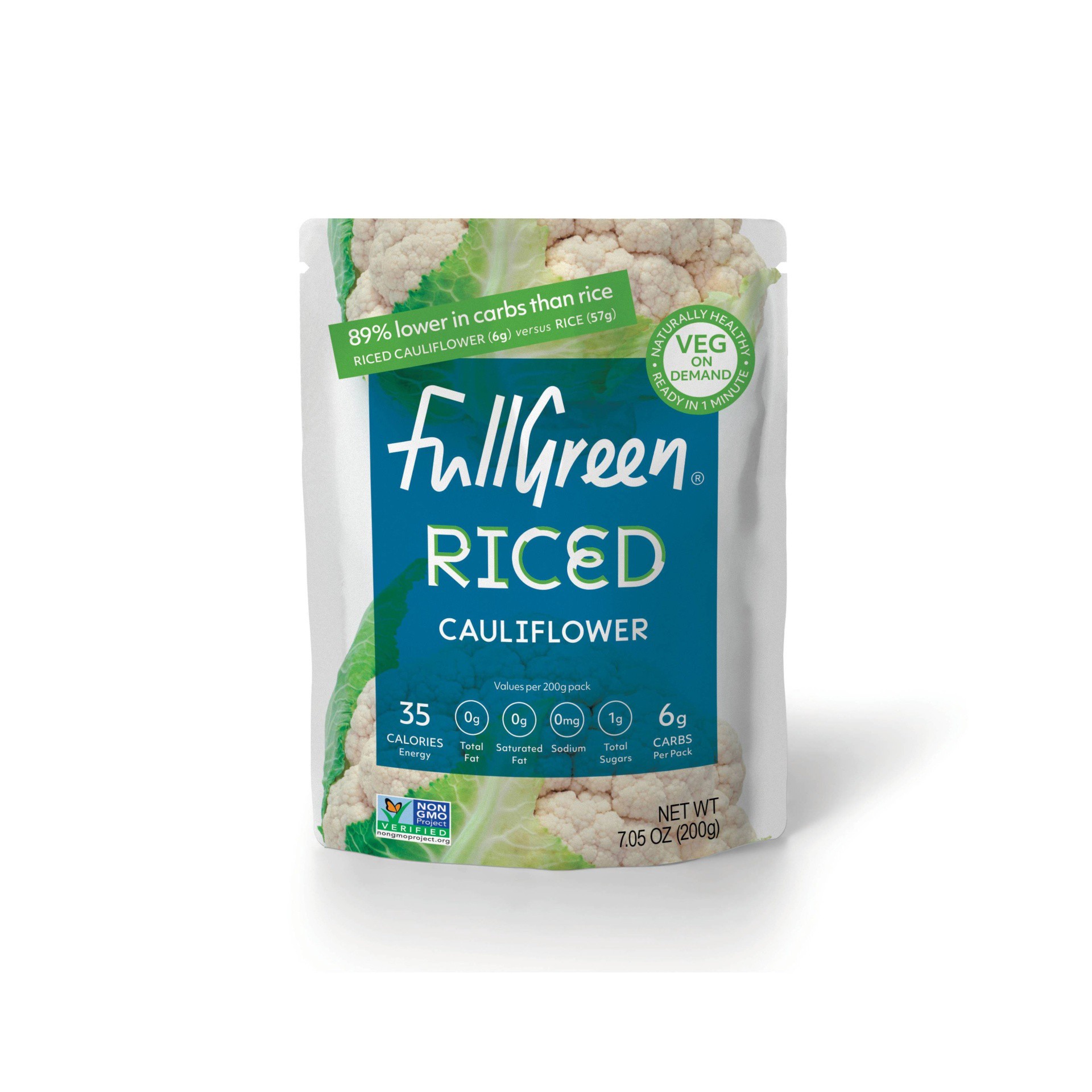 slide 1 of 4, Fullgreen Full Green Riced Broccoli with Cauliflower, 7.05 oz