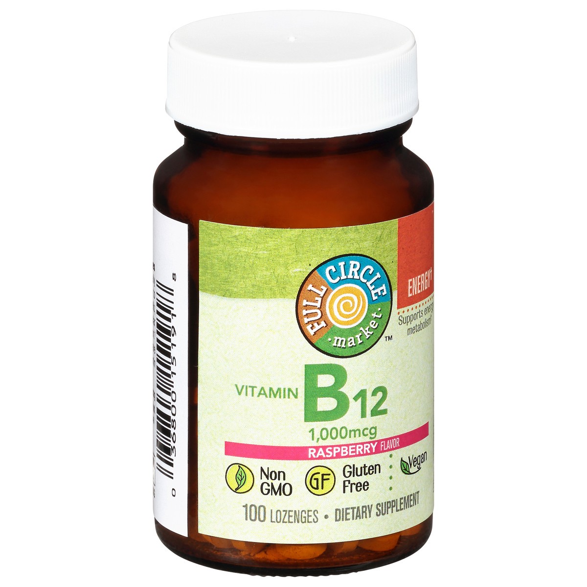 slide 2 of 9, Full Circle Market 1000 mcg Raspberry Flavor Vitamin B12 100 Lozenges, 100 ct