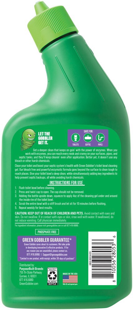 slide 2 of 2, Green Gobbler® Toilet Bowl Cleaning Gel + Septic Boost, 24 fl oz