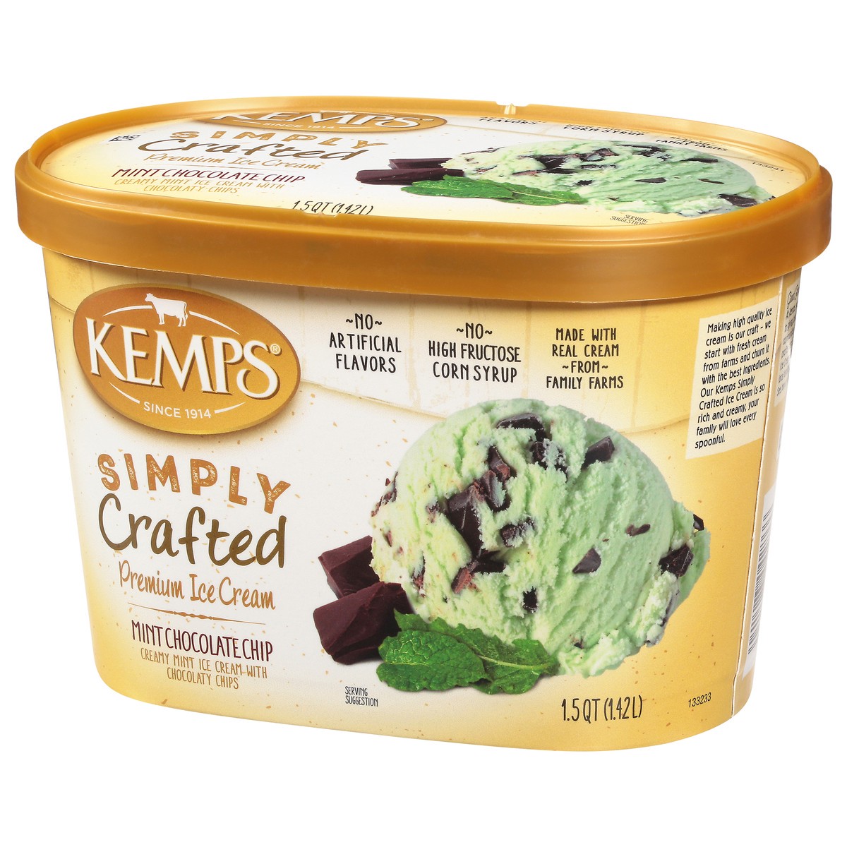 slide 3 of 9, Kemps Simply Crafted Premium Mint Chocolate Chip Ice Cream 1.5 qt, 48 oz