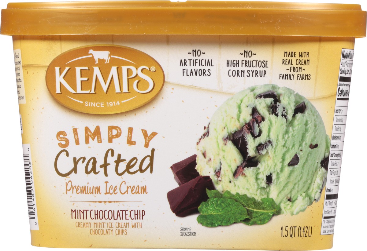 slide 5 of 9, Kemps Simply Crafted Premium Mint Chocolate Chip Ice Cream 1.5 qt, 48 oz