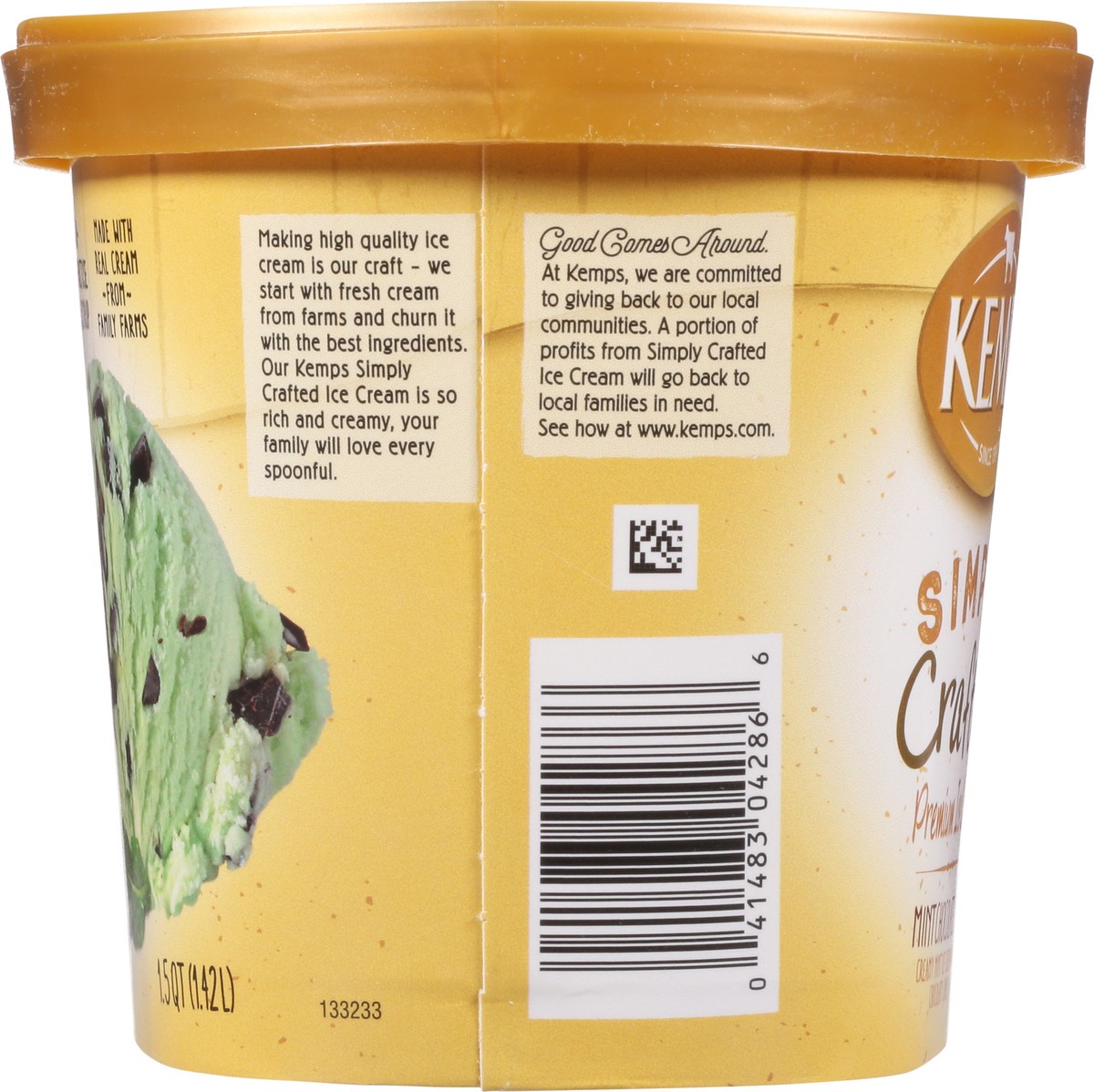 slide 8 of 9, Kemps Simply Crafted Premium Mint Chocolate Chip Ice Cream 1.5 qt, 48 oz