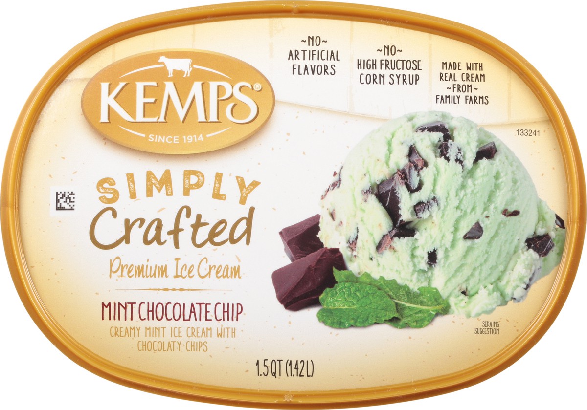 slide 9 of 9, Kemps Simply Crafted Premium Mint Chocolate Chip Ice Cream 1.5 qt, 48 oz