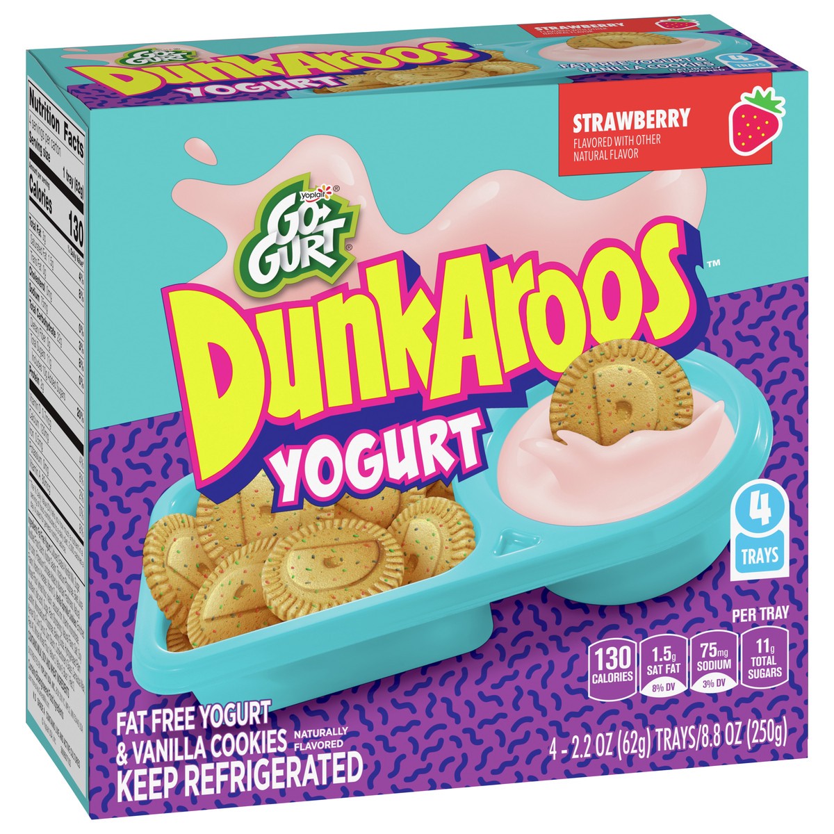 slide 2 of 13, DunkAroos Yoplait Go-Gurt, Low Fat Yogurt, Strawberry Dunkaroos, 8.8 oz, 4 ct