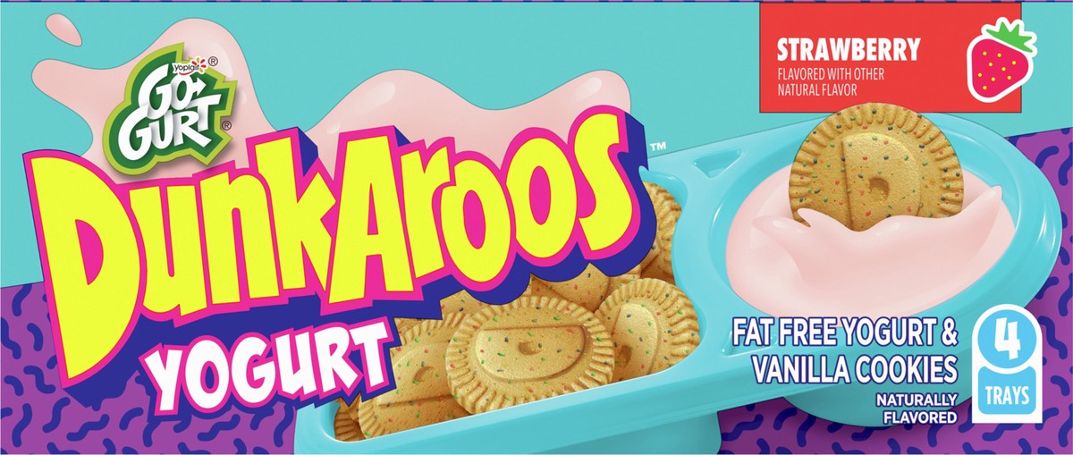slide 7 of 13, DunkAroos Yoplait Go-Gurt, Low Fat Yogurt, Strawberry Dunkaroos, 8.8 oz, 4 ct