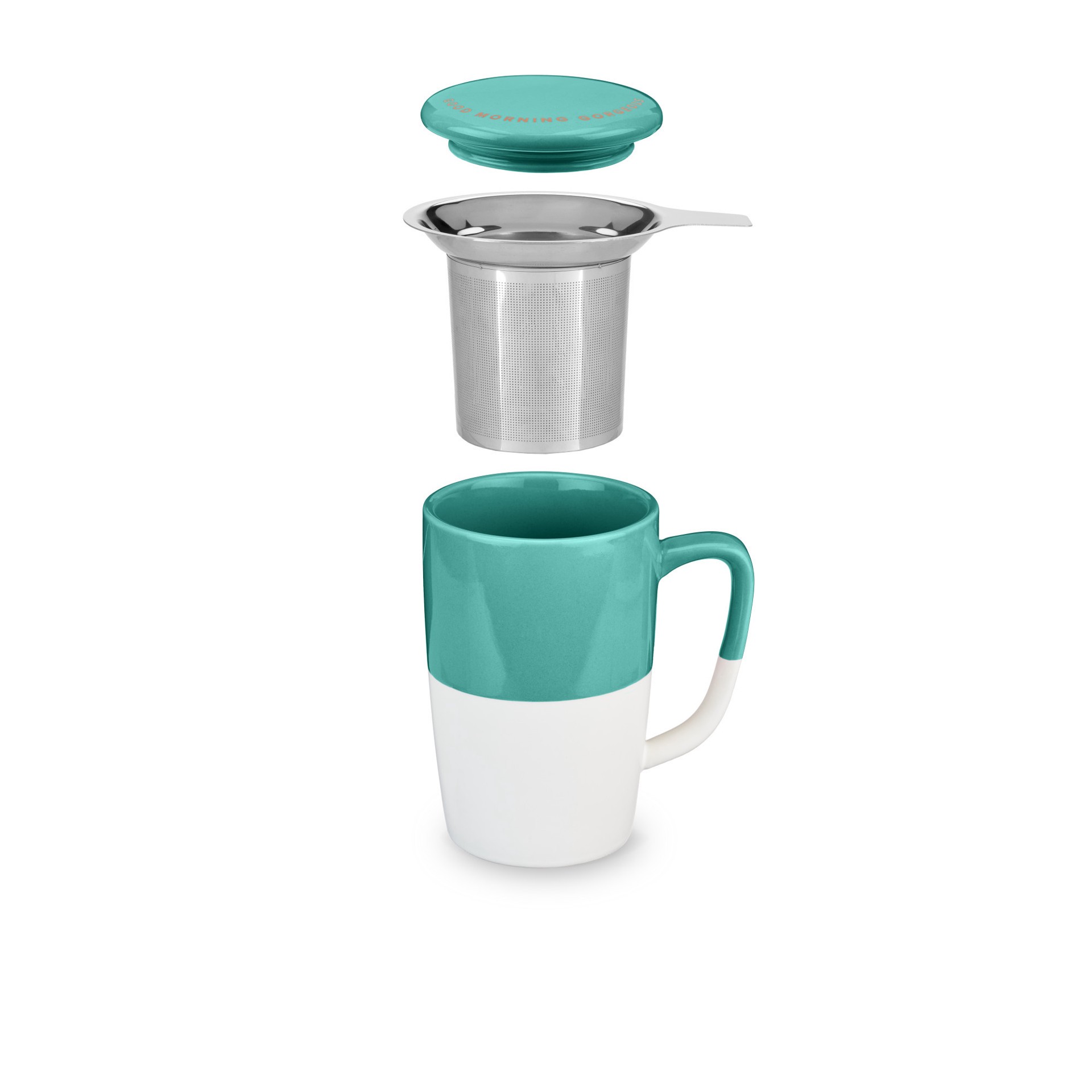 slide 4 of 5, true Pinky Up Teal Tea Mug Infuser Delia, 1 ct