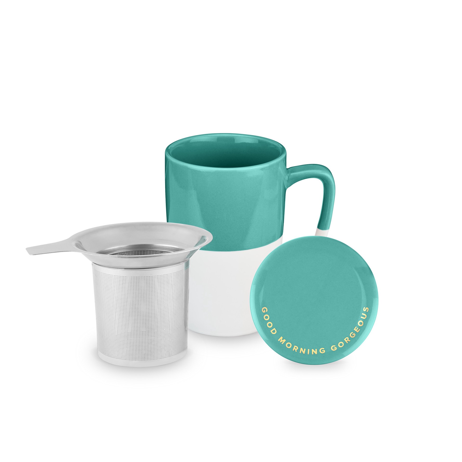 slide 5 of 5, true Pinky Up Teal Tea Mug Infuser Delia, 1 ct