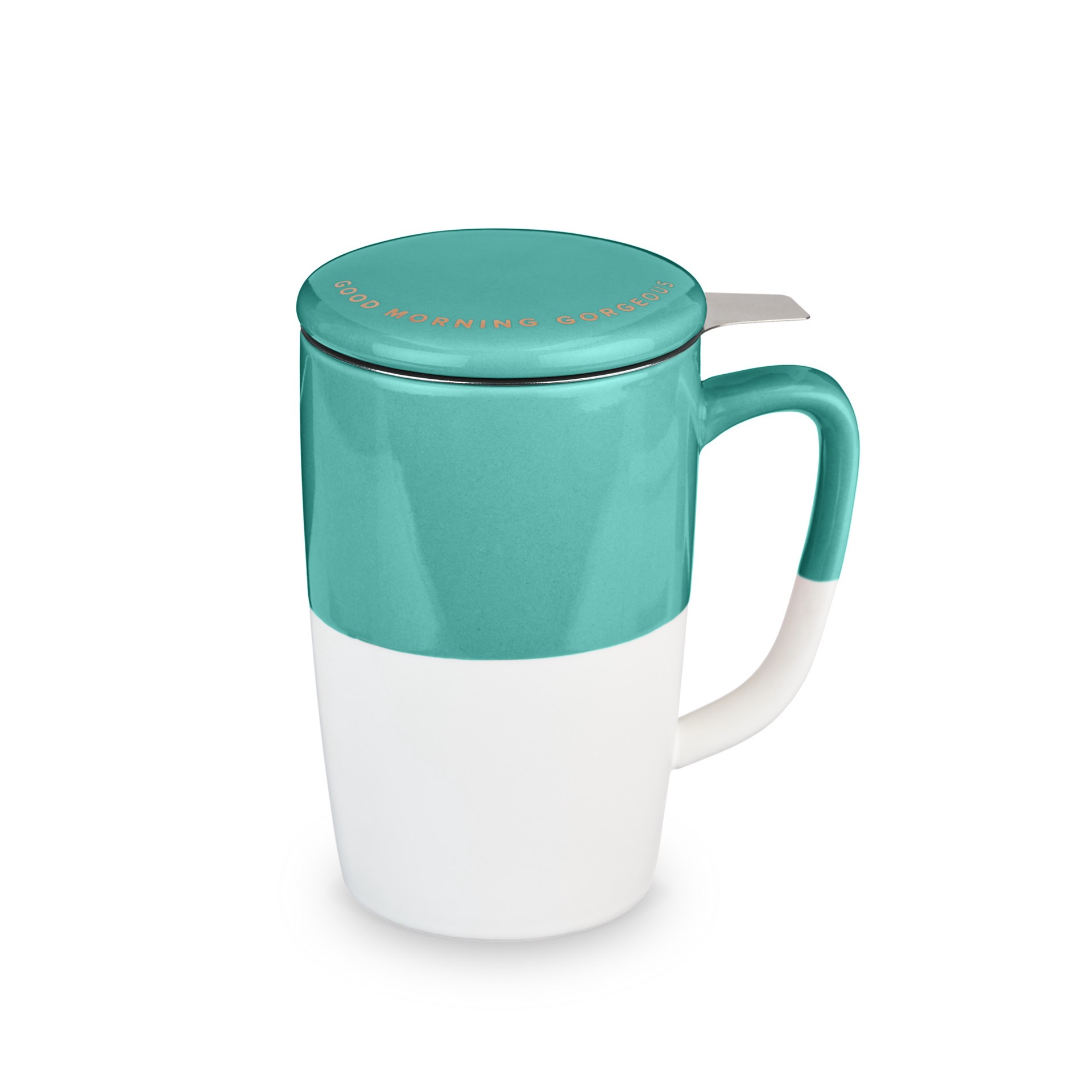 slide 1 of 5, true Pinky Up Teal Tea Mug Infuser Delia, 1 ct