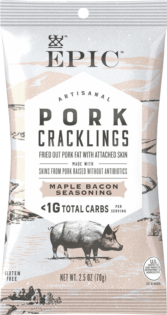 slide 5 of 11, Epic Maple Bacon Pork Cracklings, Keto Friendly, Paleo Friendly, 2.5oz, 2.5 oz