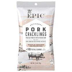EPIC Maple Bacon Seasoning Artisanal Pork Cracklings, Keto and Paleo Friendly, Protein Snacks, 2.5 oz
