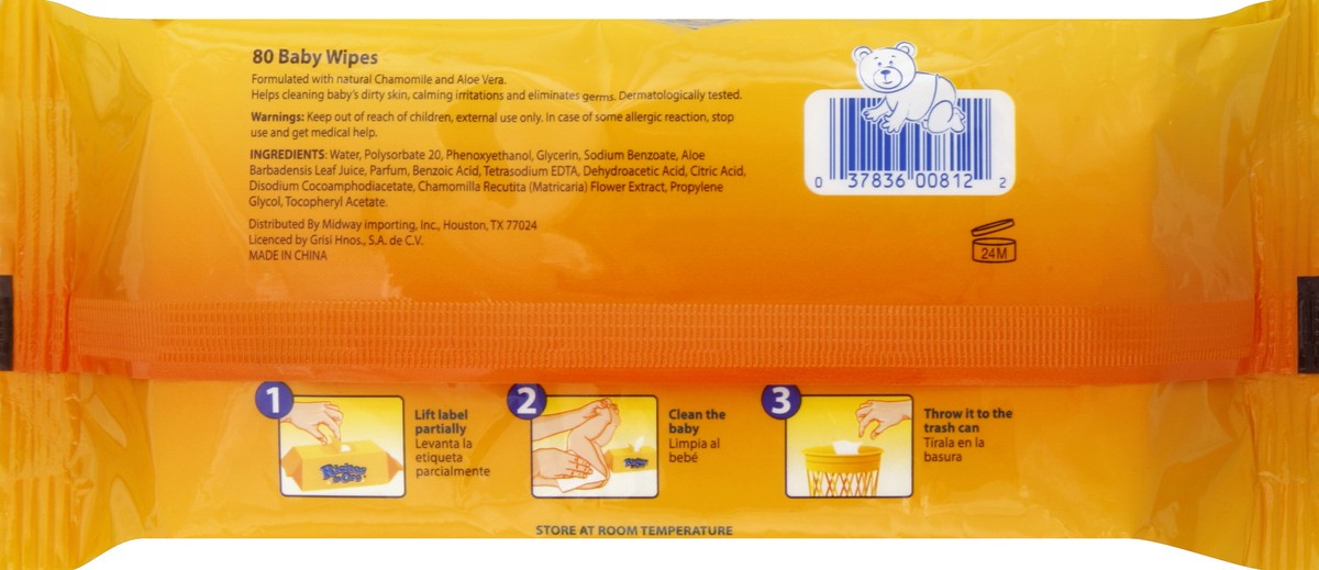 slide 5 of 7, Ricitos de Oro Alcohol-Free with Chamomile Baby Wipes Refill Pack, 80 ct