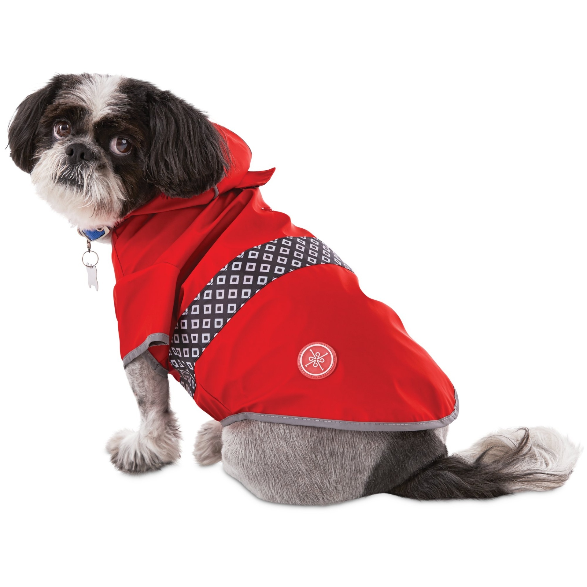 slide 1 of 1, Good2Go Reversible Dog Raincoat in Red, MED