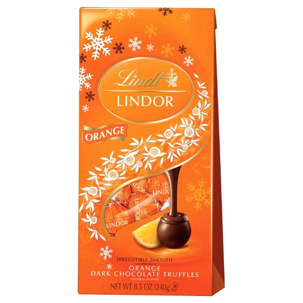 slide 1 of 1, Lindt Orange Dark Chocolate Truffles, 8.5 oz