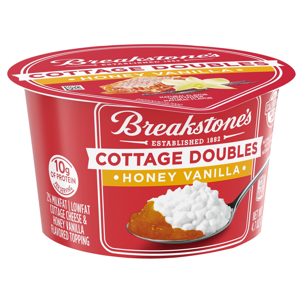 slide 8 of 11, Breakstone's Cottage Doubles Honey Vanilla Cottage Cheese, 4.7 oz Cup, 4.7 oz