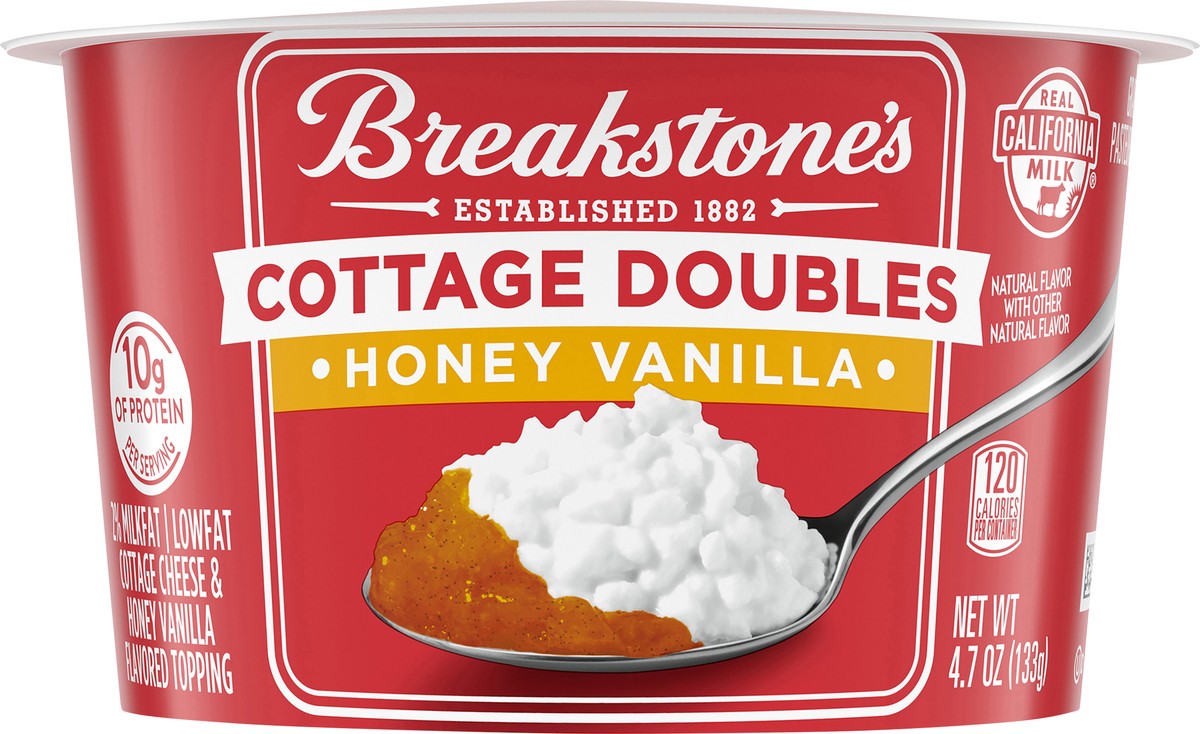 slide 11 of 11, Breakstone's Cottage Doubles Honey Vanilla Cottage Cheese, 4.7 oz Cup, 4.7 oz