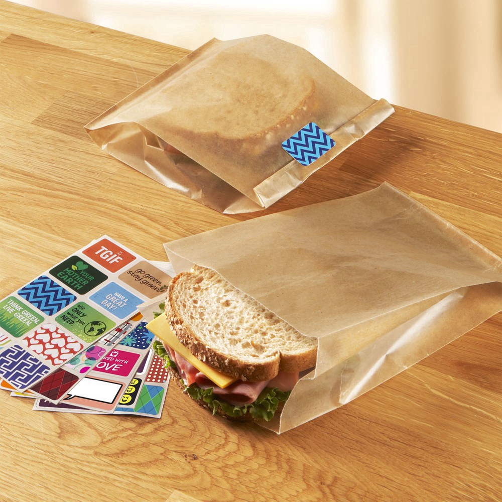 slide 6 of 9, Reynolds Kitchens Wax Paper Sandwich Bags with Stickers - 50ct, 50 ct