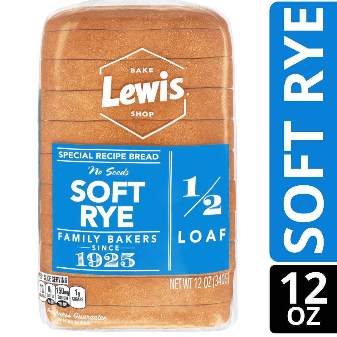 slide 1 of 9, Lewis Bakeries Soft Rye Half Loaf Bread, 1/2 Loaf, 12 oz, 12 oz