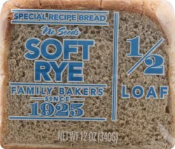 Lewis Bakeries Soft Rye Half Loaf Bread, 1/2 Loaf, 12 oz