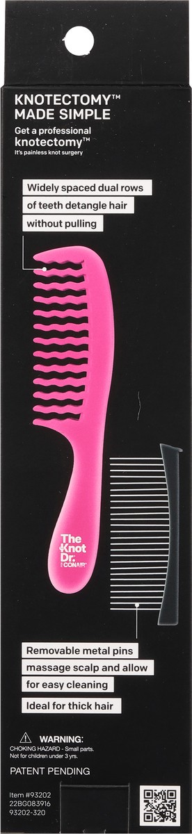 slide 4 of 9, scünci Dual-Row Comb Double Detangler 1 ea, 1 ct