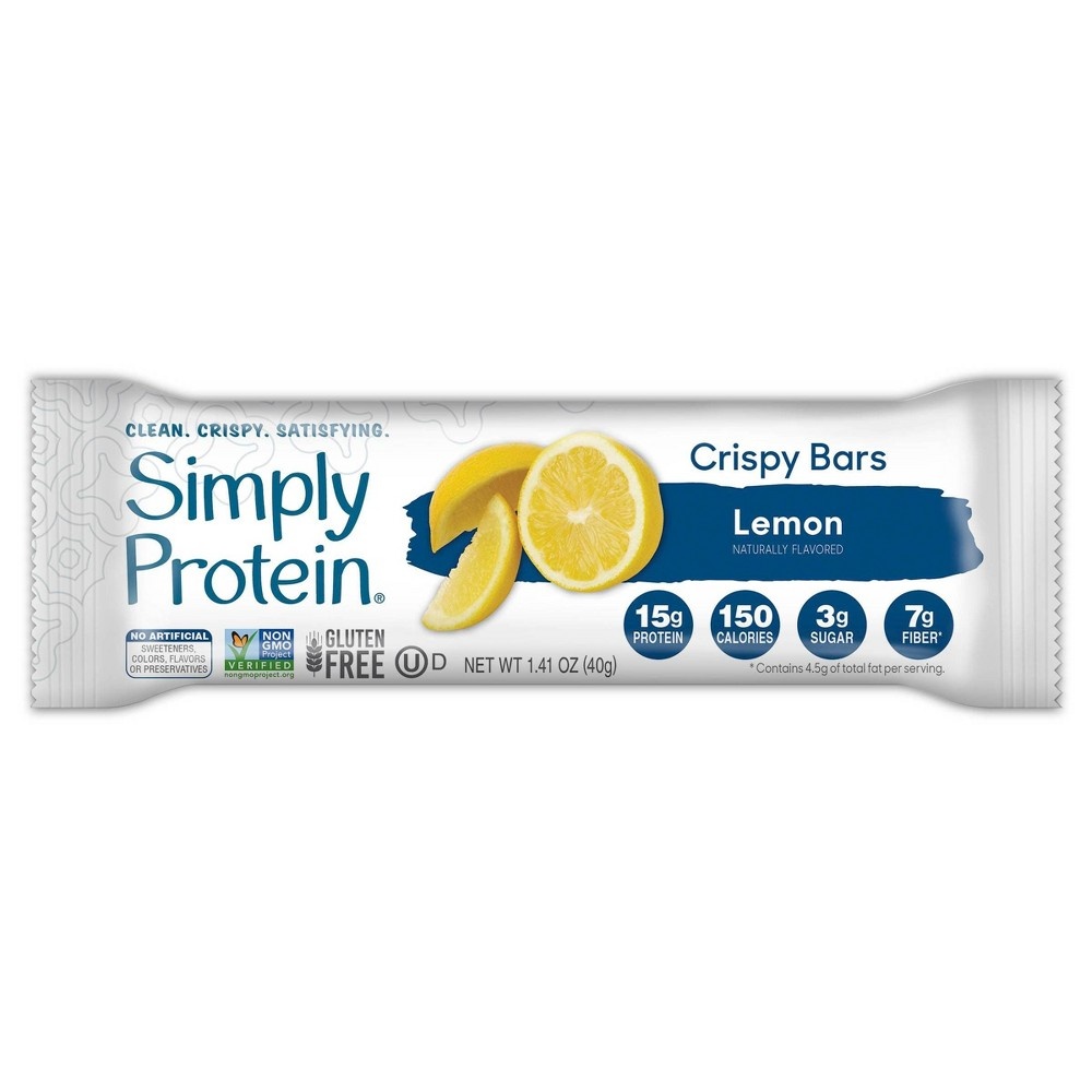 slide 2 of 4, SimplyProtein Lemon Flavored Crispy Bars, 4 ct