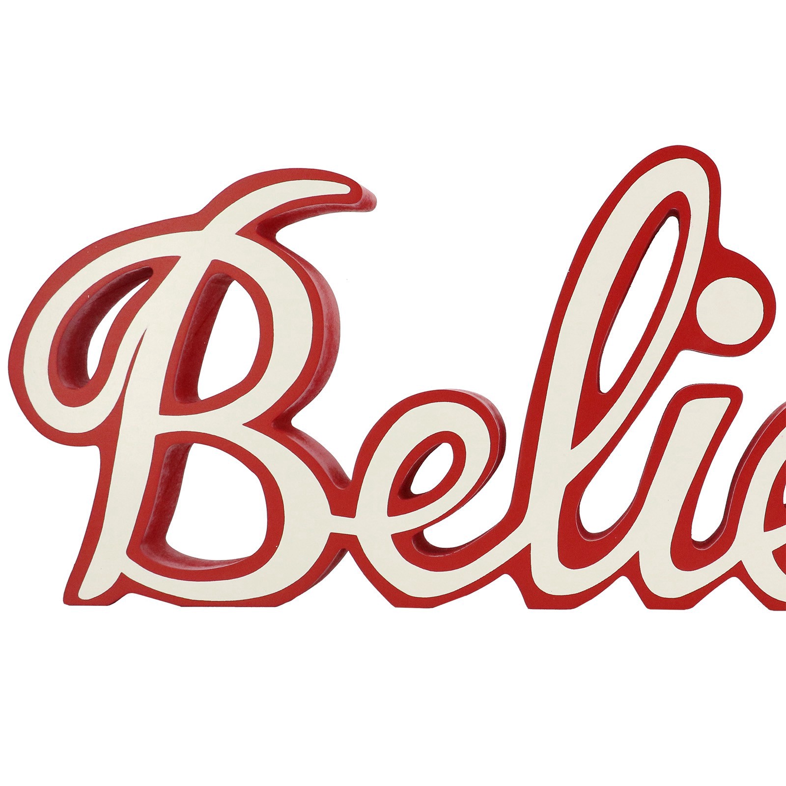 slide 3 of 3, 18.25" Red & White Believe Tabletop Decor By Ashland, 18.25 in x 1 in x 6.625 in