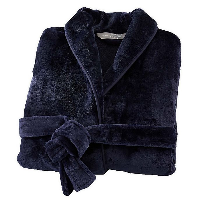 slide 1 of 1, Brookstone n-a-p Small/Medium Bathrobe - Navy, 1 ct