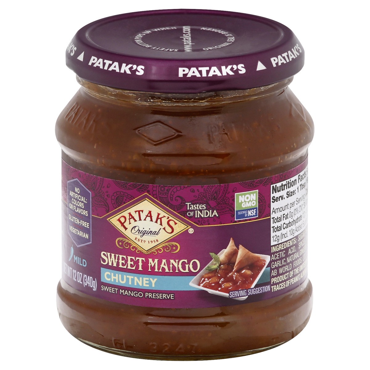 slide 7 of 12, Patak's Mild Sweet Mango Chutney 12 oz, 12 oz