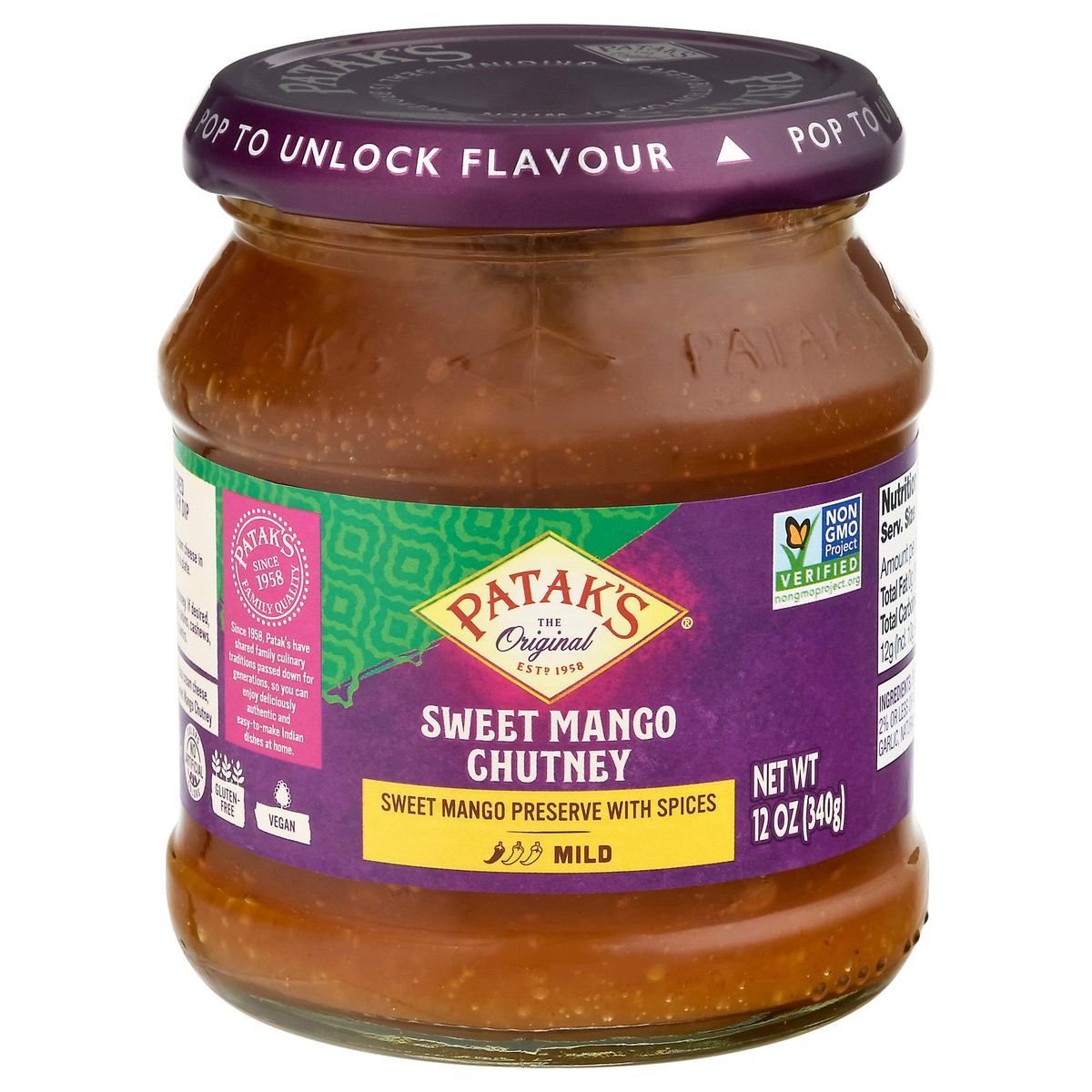 slide 1 of 12, Patak's Mild Sweet Mango Chutney 12 oz, 12 oz