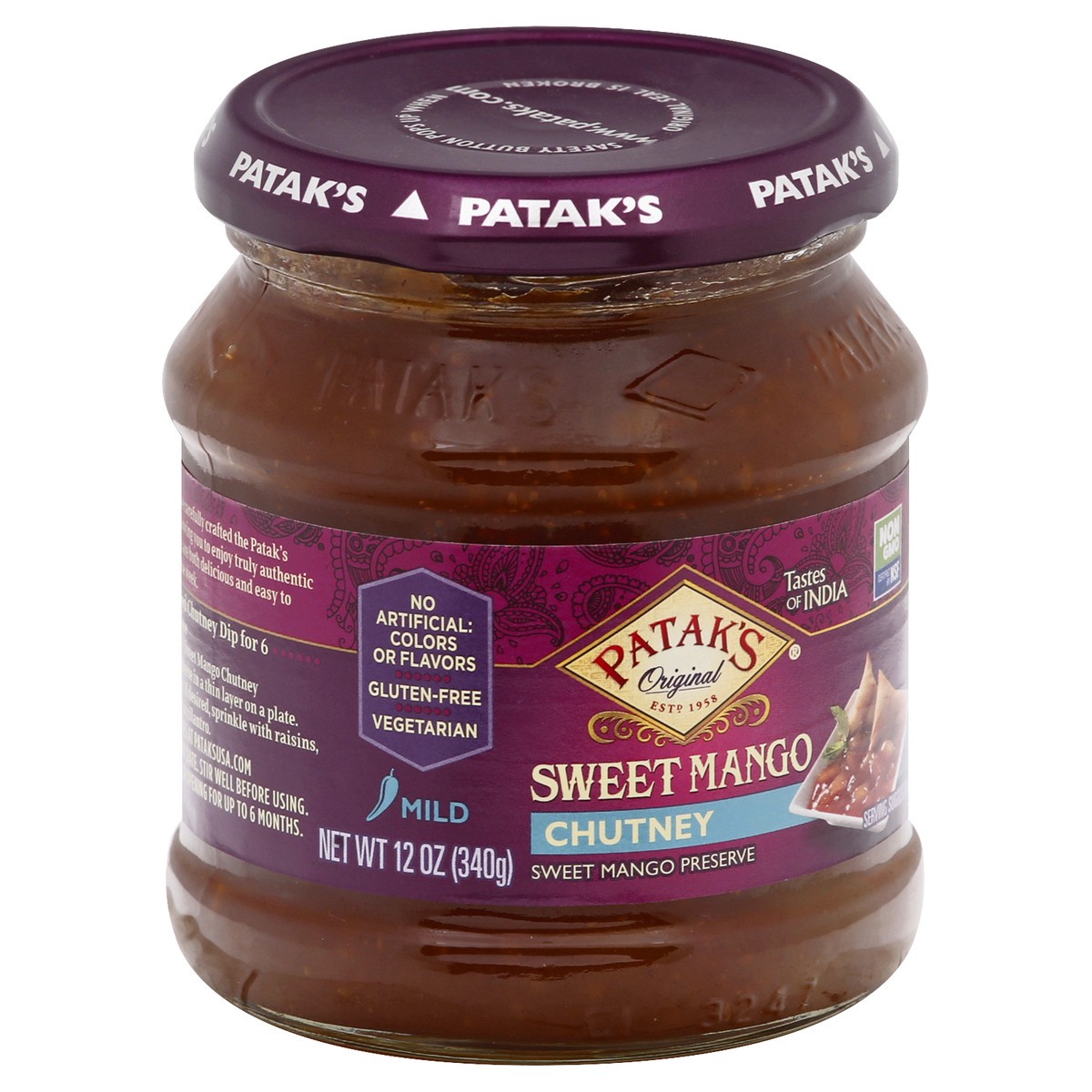 slide 11 of 12, Patak's Mild Sweet Mango Chutney 12 oz, 12 oz