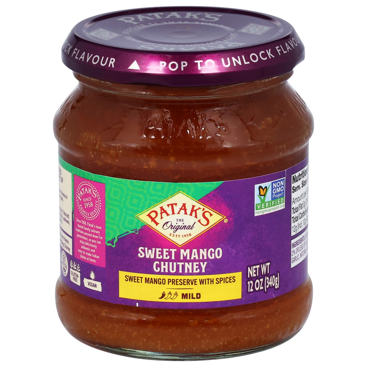 slide 1 of 12, Patak's Mild Sweet Mango Chutney 12 oz, 12 oz