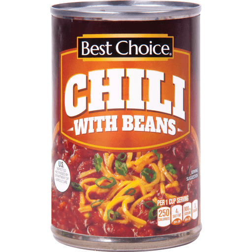 slide 1 of 1, Best Choice Chili with Beans, 15 oz