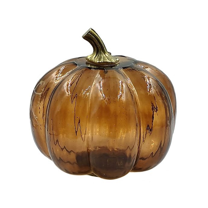 slide 1 of 1, Bee & Willow Home Bee & Willow Glass Pumpkin - Amber, 1 ct