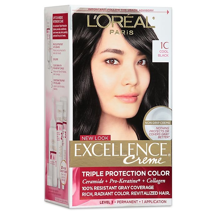 slide 1 of 3, L'Oréal L'OrÃ©al Paris Excellence Creme Triple Protection Hair Color - 1C Cool Black, 1 ct