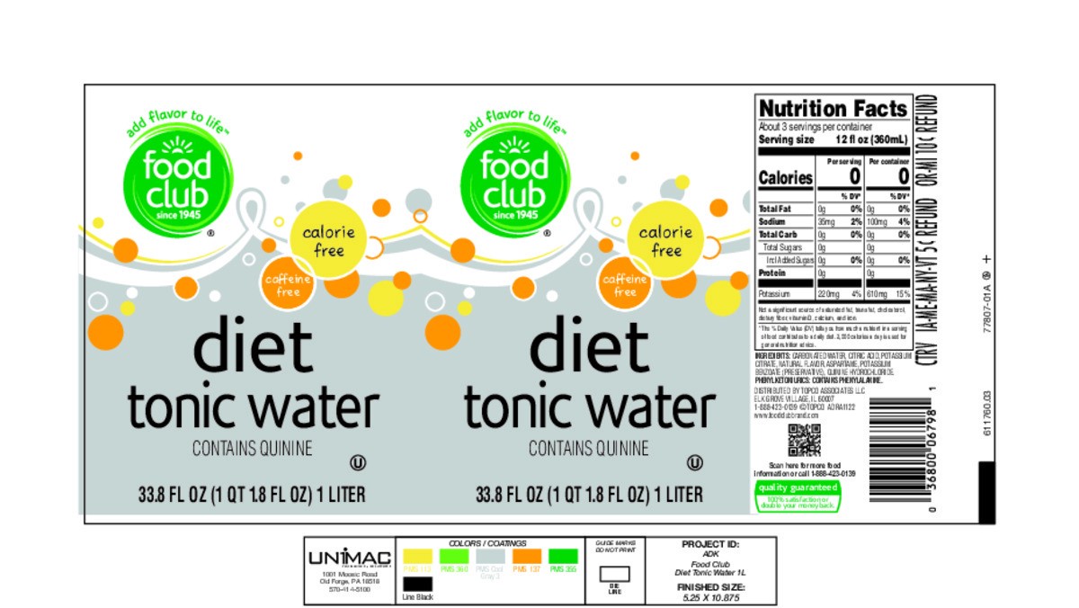 slide 4 of 15, Food Club Diet Tonic Water - 33.8 fl oz, 33.8 fl oz