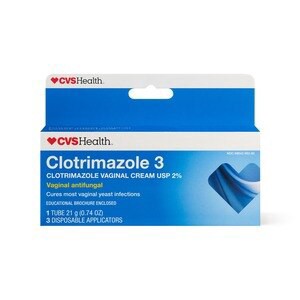slide 1 of 1, CVS Health Clotrimazole 3 Vaginal Cream, 1 ct