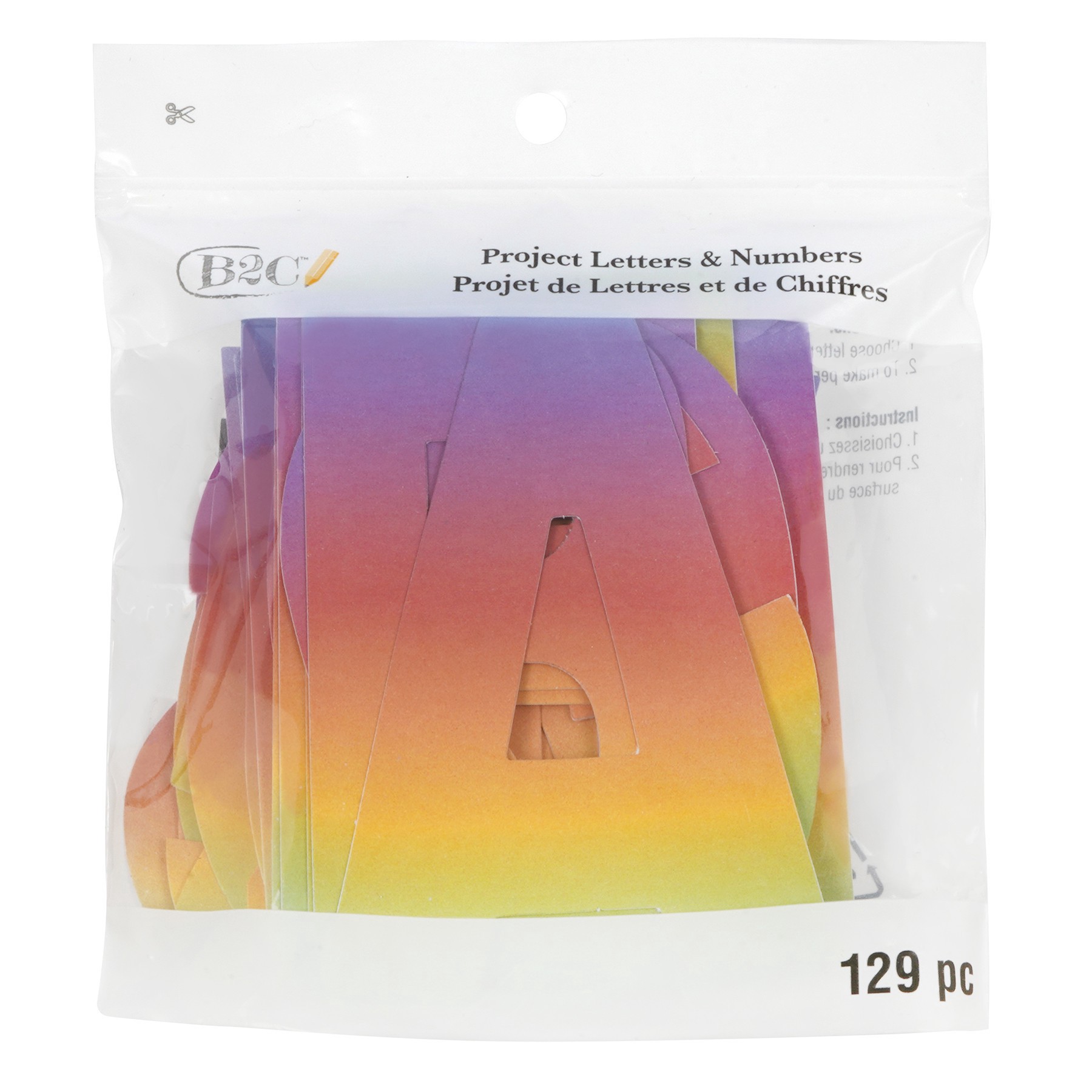 slide 2 of 2, 4" Rainbow Project Letter, Numbers & Characters By B2c, 4 in