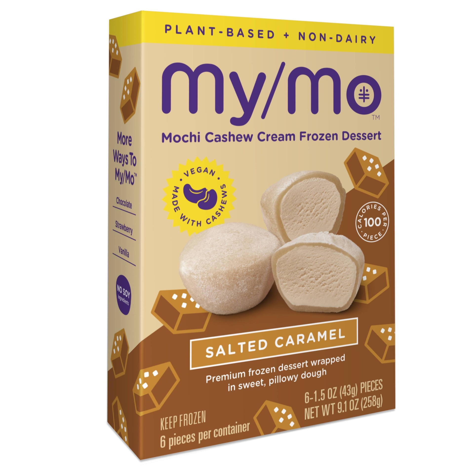 slide 1 of 3, My/Mochi My/Mo Mochi Non Dairy Frozen Dessert Salted Caramel, 6 oz