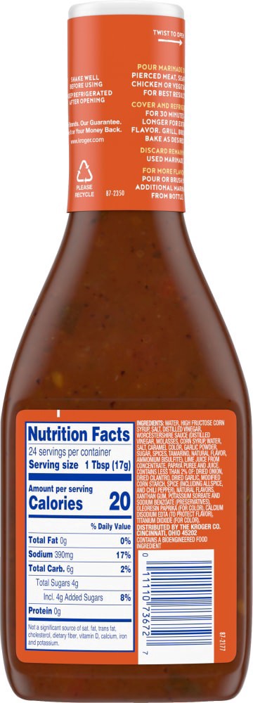 slide 2 of 4, Kroger Caribbean Jerk Marinade With Papaya Juice, 12 fl oz