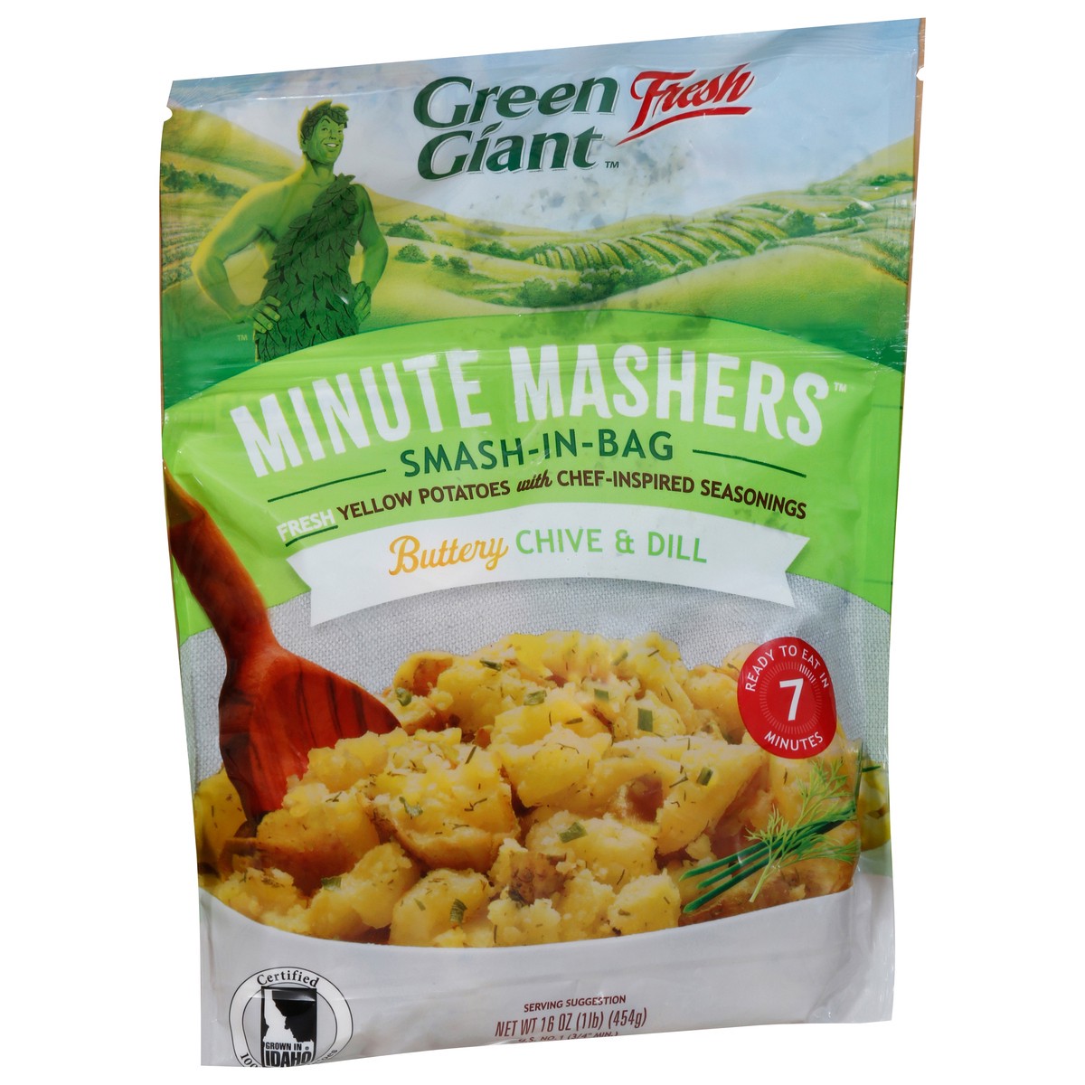 slide 7 of 9, Green Giant Minute Mashers Smash-in-Bag Buttery Chive & Dill Yellow Potatoes 16 oz, 1.5 lb