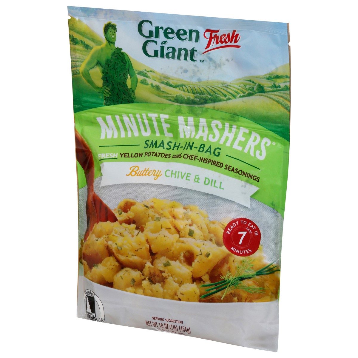 slide 2 of 9, Green Giant Minute Mashers Smash-in-Bag Buttery Chive & Dill Yellow Potatoes 16 oz, 1.5 lb