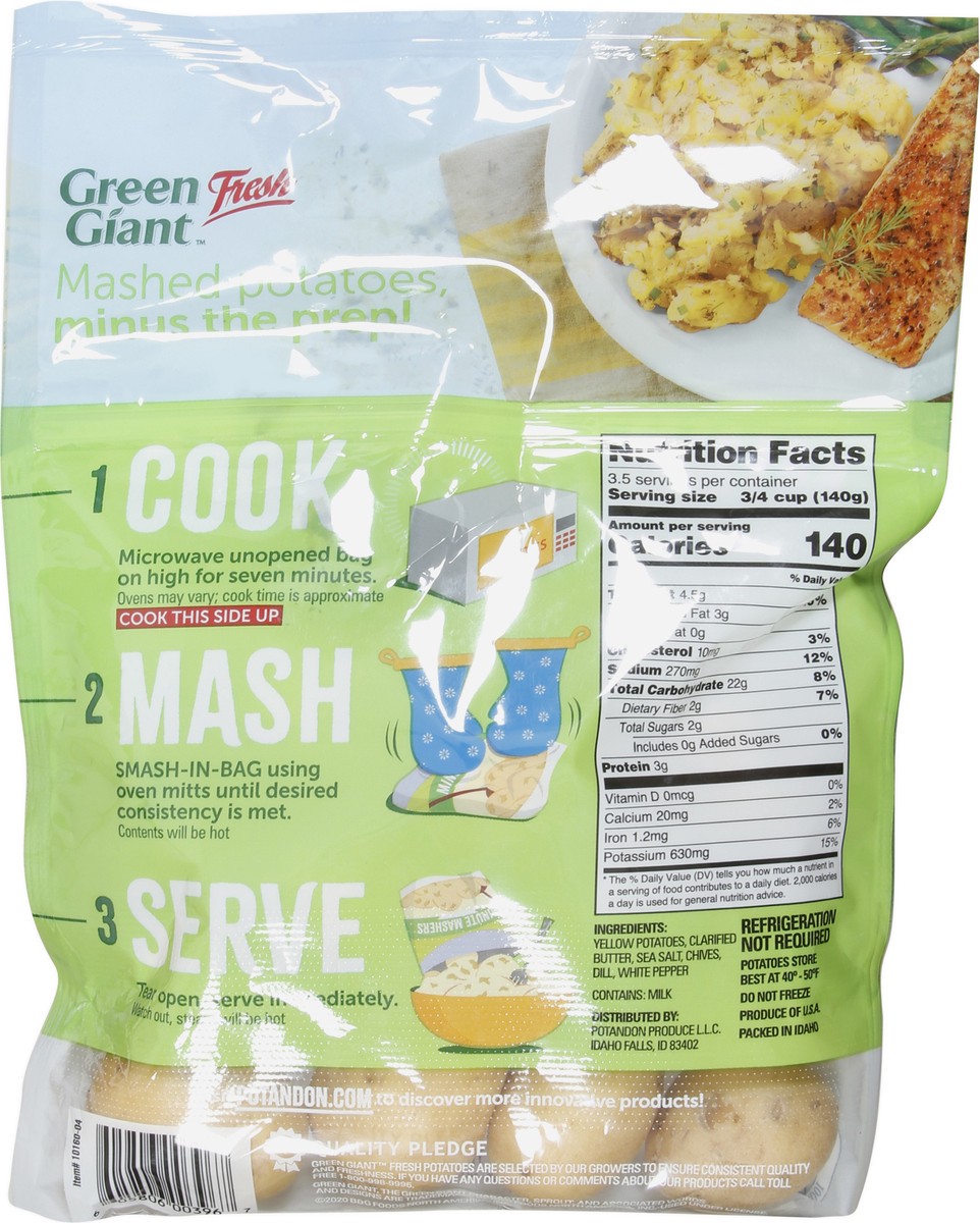 slide 4 of 9, Green Giant Minute Mashers Smash-in-Bag Buttery Chive & Dill Yellow Potatoes 16 oz, 1.5 lb