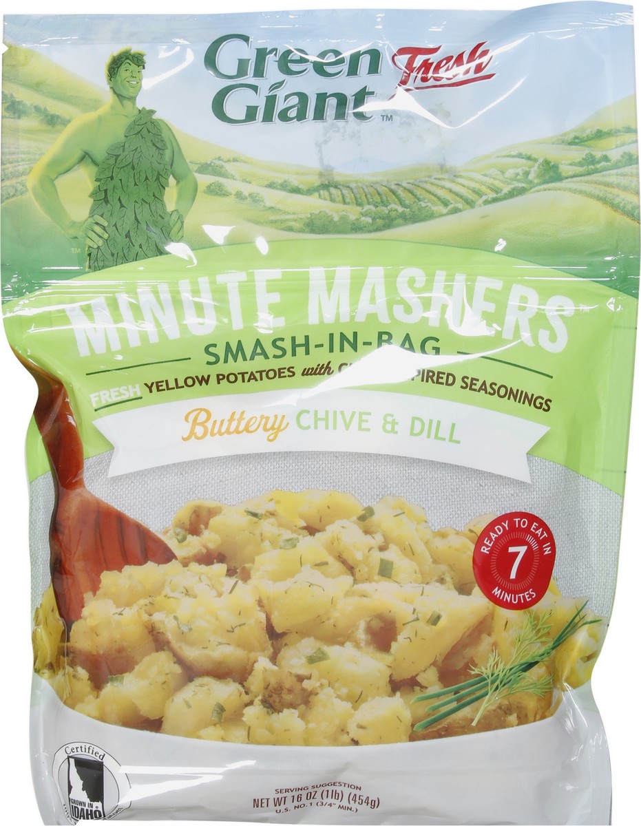 slide 8 of 9, Green Giant Minute Mashers Smash-in-Bag Buttery Chive & Dill Yellow Potatoes 16 oz, 1.5 lb