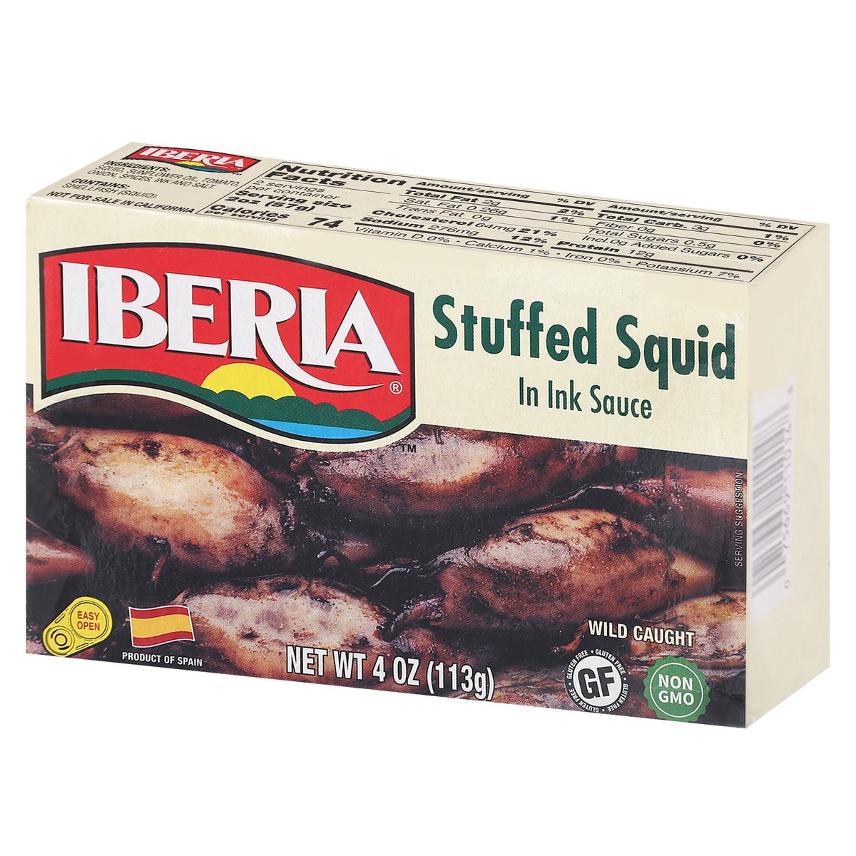 slide 5 of 9, Iberia Stuffed Squid in Ink Sauce 4 oz, 4 oz