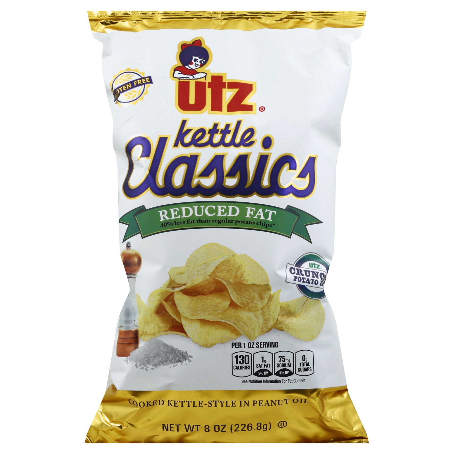 slide 1 of 5, Utz Potato Chips 8 oz, 8 oz