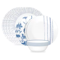 Corelle Botanical Stripes 12-pc Dinnerware Set, Service for 4