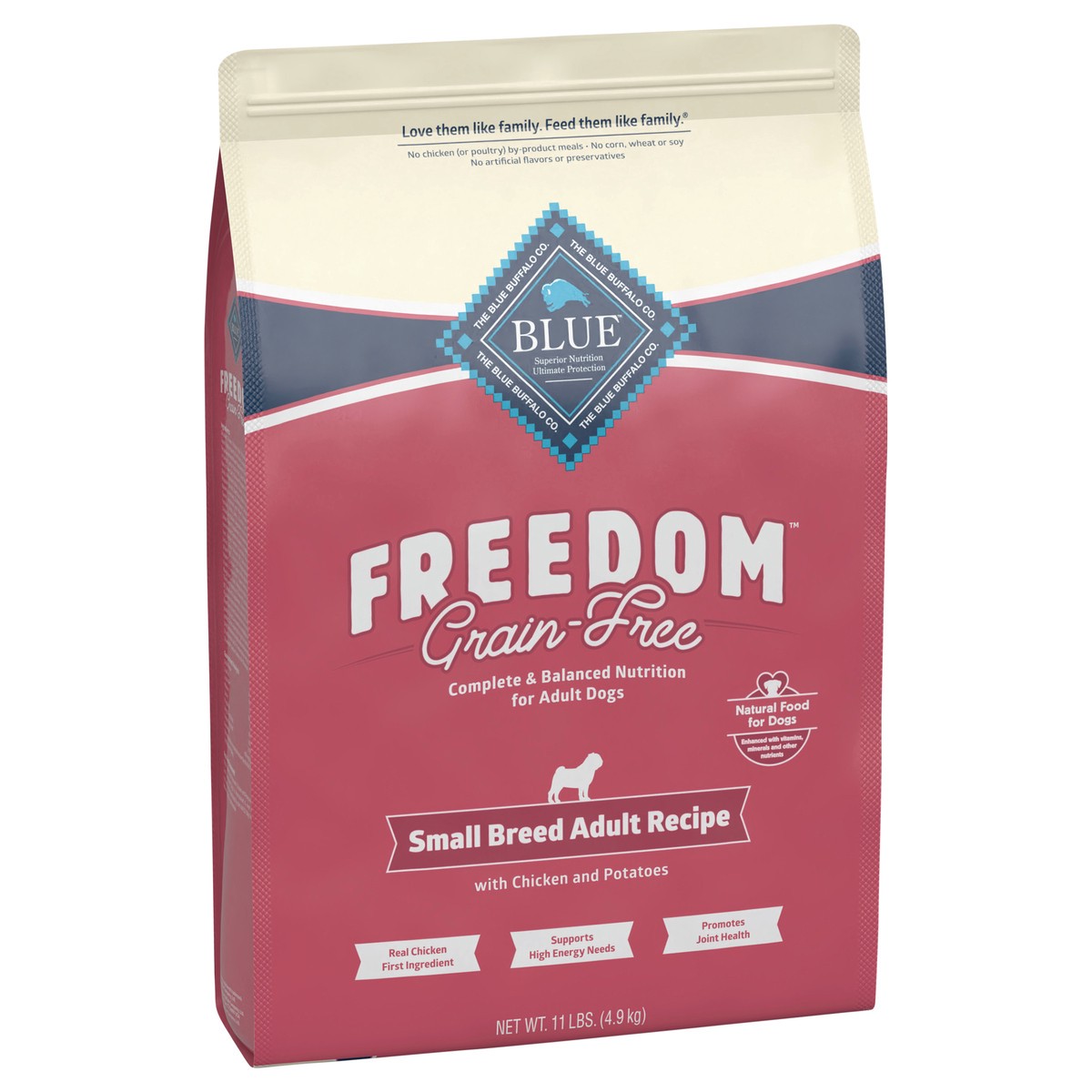 slide 2 of 9, Blue Buffalo Freedom Grain Free Natural Adult Small Breed Dry Dog Food, Chicken 11-lb, 11 lb